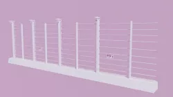 Jurassic Park Electric Fence Low-poly 3D model 3D model