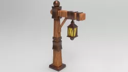 Lamp Post Low-poly 3D model