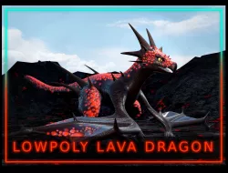 Lava Dragon Low-poly 3D model