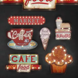 Lighted Metal sign Set 24 3D model