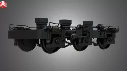 Locomotive 3-Axle Trucks - HiAd Truck 3D model