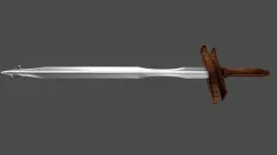 Low-Poly Leaf-shaped Sword Wooden Handgrip Tris Edge Low-poly 3D model