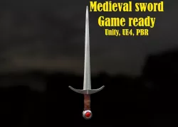 Low-Poly Medieval sword Low-poly 3D model