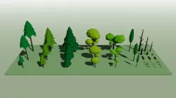 Low Poly Trees Pack 3D model