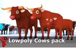 LowPoly Cows pack Low-poly 3D model