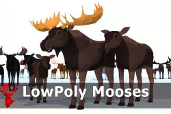 LowPoly Mooses pack Low-poly 3D model