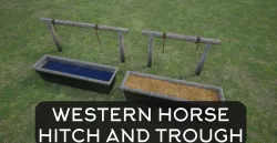 Lowpoly Western Horse Hitch And Trough Low-poly 3D model