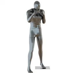 Male black mannequin in boxing pose 3D model