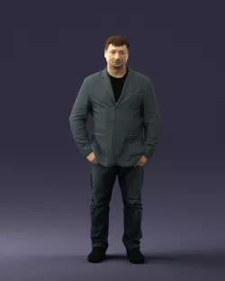 Man with short hair jeans 0497 3D model