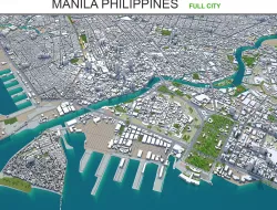 Manila Philippines 30km Low-poly 3D model