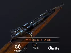 Mauser 98k  kar98 WW2 german Rifle Low-poly 3D model