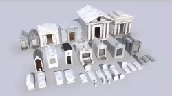 Mausoleums Tombs and Graves pack 1 Low-poly 3D model