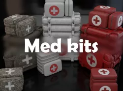 Med Kits Low-poly 3D model