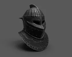 Medieval Dark Helm Low Polly PBR Low-poly 3D model