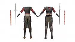 Medieval Female Full Outfit Low-poly 3D model