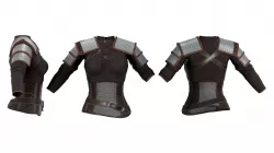 Medieval Female Warrior Top With Shoulder Guards Low-poly 3D model