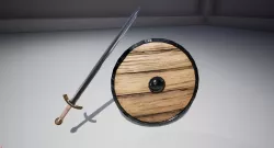 Medieval Sword and Shield Low-poly 3D model