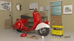 Motorcycle repair shop 3D model