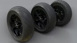 motorcycle wheels asset with blender  3D model