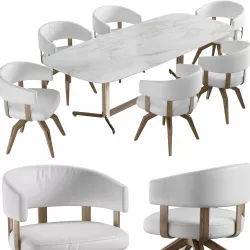 natuzzi valle chair campus table 3D model