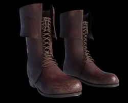 Oldstyle worn boots with lacet 3D model