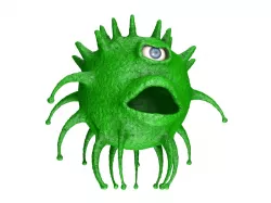 One-eyed coronavirus 3D model