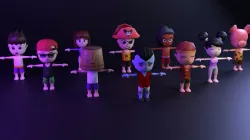 Package 3d Character Low-poly 3D model Low-poly 3D model