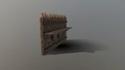 Palisade Wall Low-poly 3D model