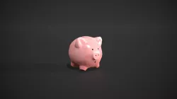 Pink Piggy Bank Low-poly 3D model