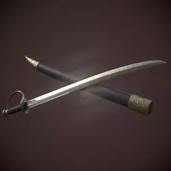 Pirates Cutlass Sword And Sheath Low-poly 3D model