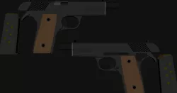 Pistol 1911 USA Low Poly Isometric  Low-poly 3D model