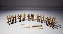 Planks and Fences Low-poly 3D model