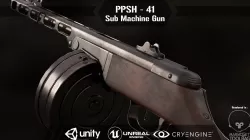 PPSH 41  Low-poly 3D model