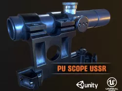  PU Scope ww2 USSR PBR Low-poly 3D model