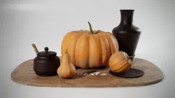 Pumpkin set with jugs 3D model