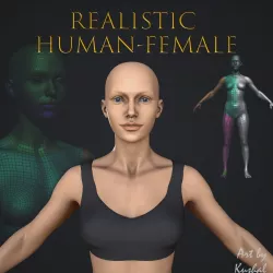 Realistic Human Female Low-poly 3D model