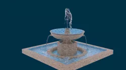 Realistic Water Fountain Loop Animation 8 3D model