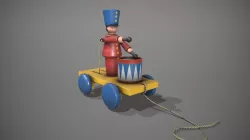Red Drummer Boy Toy Low-poly 3D model