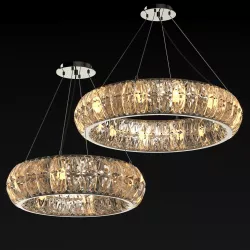 Ring-shaped Chandelier with crystal elements 3D model