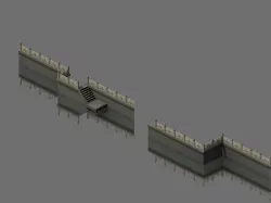 River Bank-Stone Fence-Stone Ladder 17 3D model