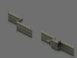 River Bank-Stone Fence-Stone Ladder 17 3D model