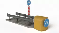 Road safety barrier Low-poly 3D model