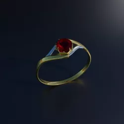 Ruby Ring Low-poly 3D model