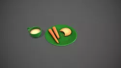 Santa Snack Plate - Green Cup and Plate Low-poly 3D model