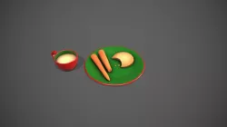 Santa Snack Plate - Red Cup and Green Plate Low-poly 3D model
