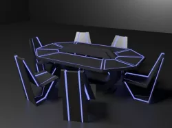 Sci Fi Furniture Models Low-poly 3D model