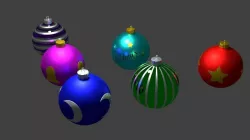 set of christmas balls 3D model