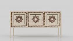 Sideboards 3 Doors in Light Wood 3D model