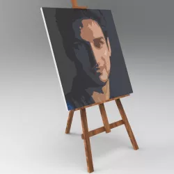 Simple basic wooden easel  Low-poly 3D model
