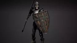 Skeleton spearman Low-poly 3D model